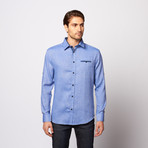 Isaac B. // Solid Slit Pocket Button Up // Blue (M)