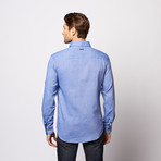 Isaac B. // Solid Slit Pocket Button Up // Blue (M)