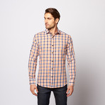 Gingham + Paisley Contrast Shirt // Orange (S)