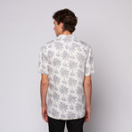 Palm Tree Print Button Up // White (L)