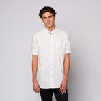 Bent Palm Print Button Up // White (XS)