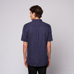 Bent Palm Print Button Up // Midnight (XS)