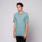 Dobby Stripe Self Fabric Polo // Deep Lake (L)