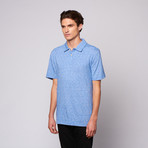 Dobby Stripe Self Fabric Polo // Azul Blue (XL)