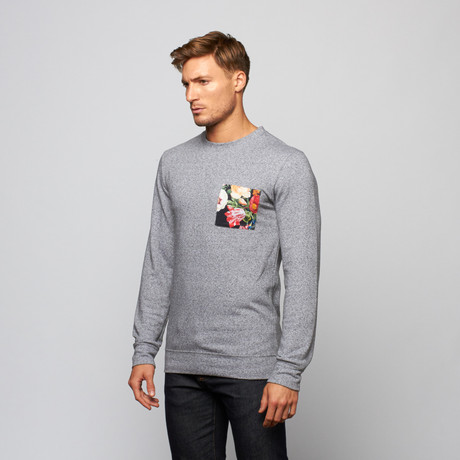 Dylan Ribkoff // State Fare // Floral Pocket Sweatshirt // Mixed Grey (M)