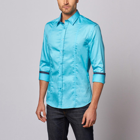 Classic Button-Up Shirt // Turquoise (S)