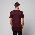 Side Slit Long Tee + Pocket // Heather Maroon (S)