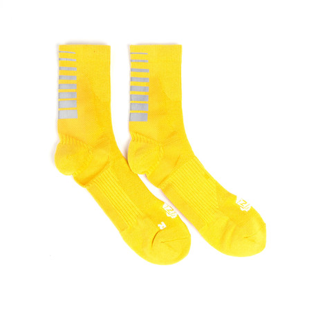 Gradient Stripe Quarter Ankle Sock // Yellow