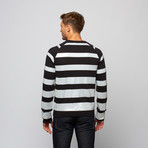 Stripe Sweatshirt Crew // Black (S)