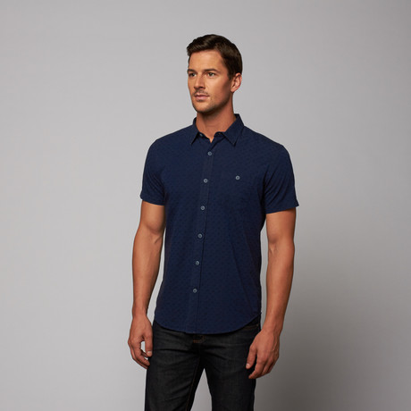 ASPECD // Japanese Paisley Short Sleeve // Navy (XS)
