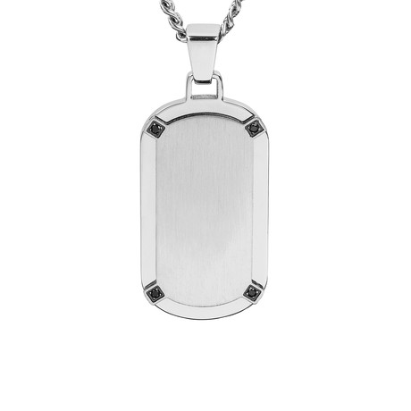 Crucible Stainless Steel Dog Tag Pendant // Brushed Center