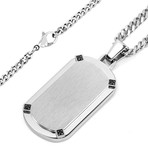 Crucible Stainless Steel Dog Tag Pendant // Brushed Center