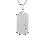 Crucible Stainless Steel Dog Tag Pendant // Sandblasted Center