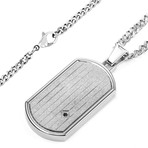 Crucible Stainless Steel Dog Tag Pendant // Sandblasted Center