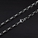 Dual Plated Byzantine Chain Necklace (Black + Silver)