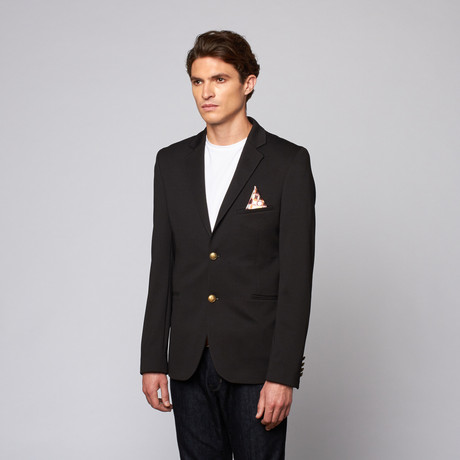 Gold Button Fitted Blazer // Black (S)