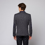 Contrast Fitted Blazer // Navy (3XL)