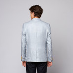 Patterned Linen Blazer // Blue (M)