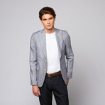 Patterned Linen Blazer // Navy Square (M)