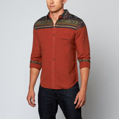Navajo Long Sleeve Shirt // Burnt Orange (S)