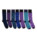 Sock Box // Black + Purple + Turquoise // Set of 7