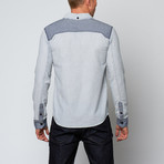 Lee Button-Up Shirt // White + Gray Stripe (M)