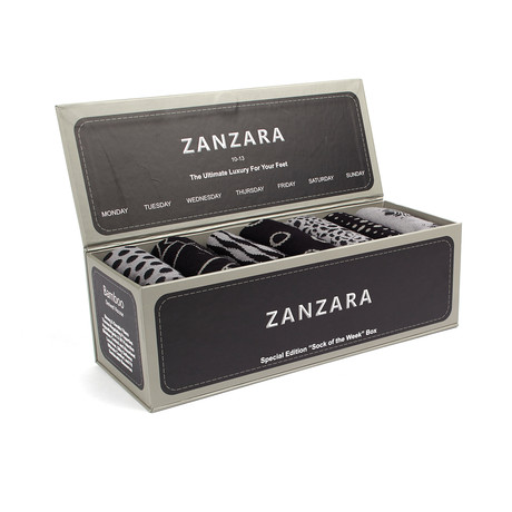 Sock Box // Grey + Black // Set of 7