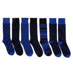 Sock Box // Blue + Black // Set of 7