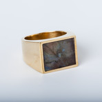 Labradorite Brass Ring (Size 4)