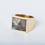 Labradorite Brass Ring (Size 4)