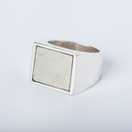 Pyrite Silver Ring (Size 4)