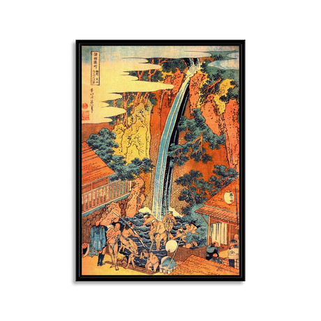 Roben Waterfall At Oyama In Sagami Province (Black Frame: 14"W x 19"H x 2"D)