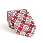 Macro Check Neat Classic Silk Tie // Maroon