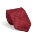 Micro Basketweave Classic Silk Tie // Maroon