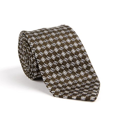 Basket Weave Classic Silk Tie // Forest