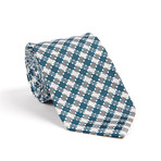 Check Neat Classic Silk Tie // Teal