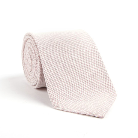 Micro Basketweave Classic Silk Tie // Pink Tint