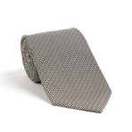 Diagonal Zig Zag Classic Silk Tie // Grey
