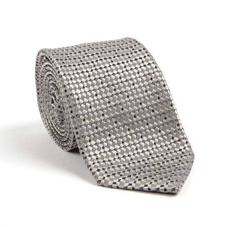 Micro Weave Classic Silk Tie // Nickel