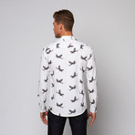 Flying Shark Button Down Shirt // White (XS)