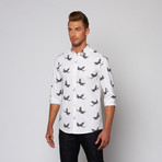 Flying Shark Button Down Shirt // White (XS)