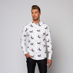 Flying Shark Button Down Shirt // White (XS)