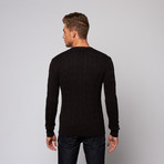 Dawson Cable Knit Cardigan // Black (S)