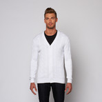 Dawson Cable Knit Cardigan // White (L)