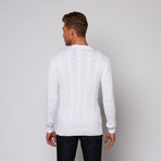 Dawson Cable Knit Cardigan // White (L)