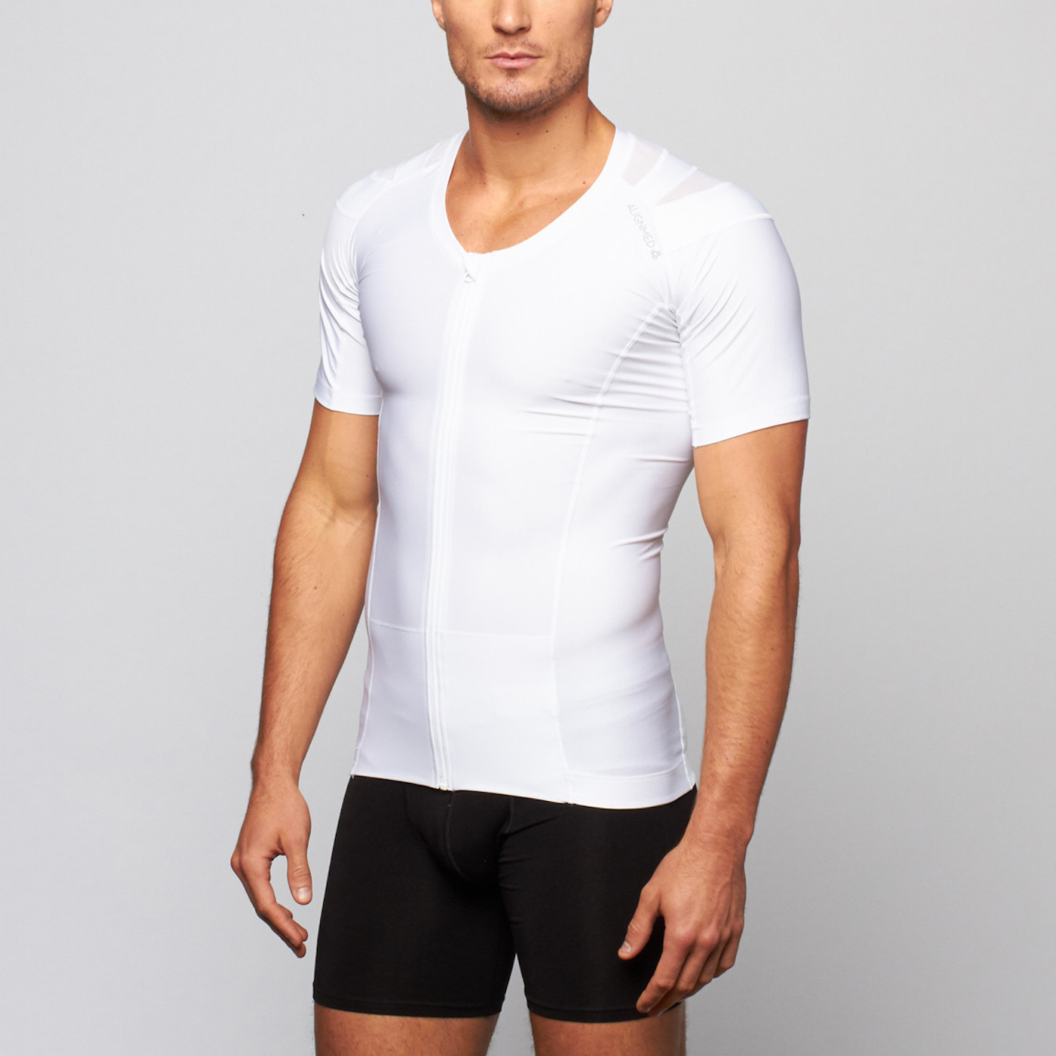 Men's Zipper Posture Shirt 2.0 // White (L) - AlignMed - Touch of Modern