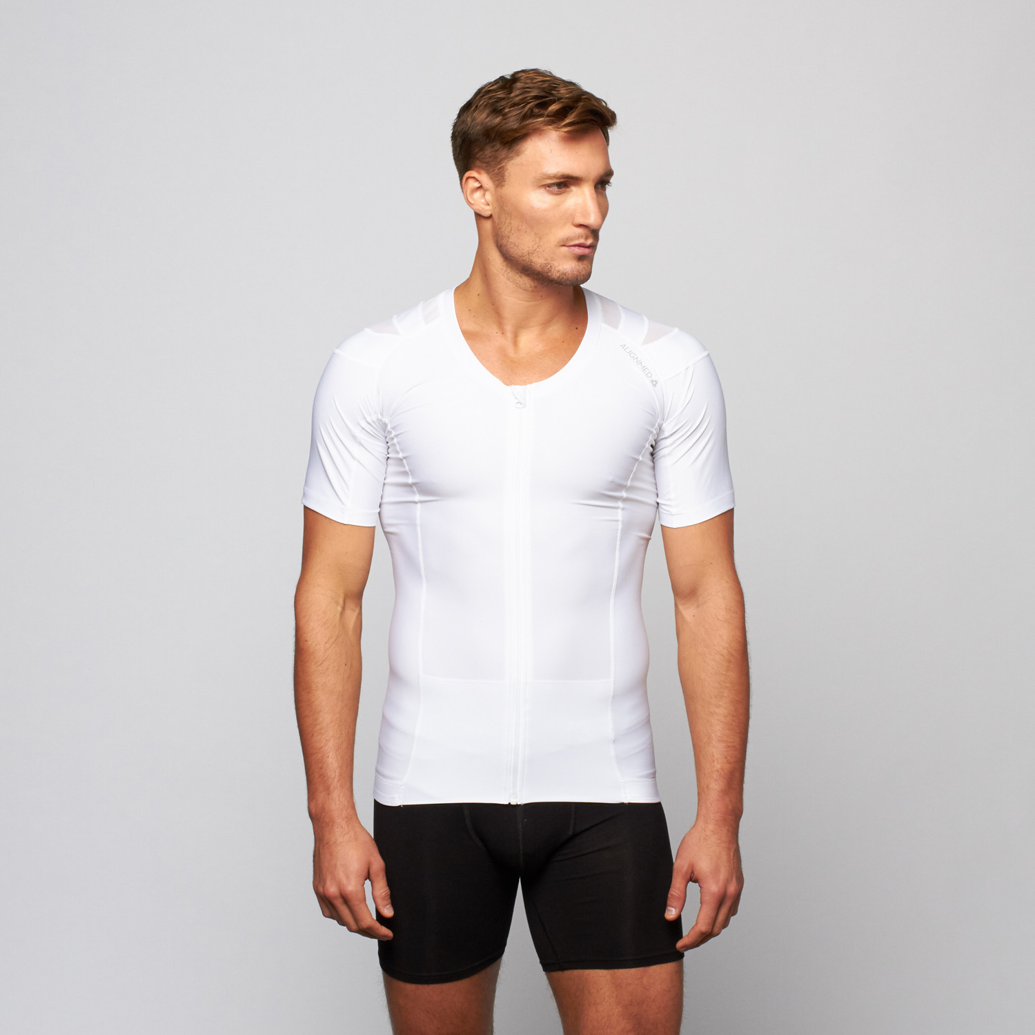 Men's Zipper Posture Shirt 2.0 // White (2XL) - AlignMed - Touch of Modern