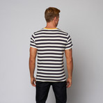 Harrison Stripe Tee // Navy (S)