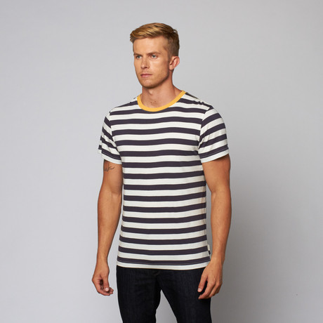 Harrison Stripe Tee // Navy (S)