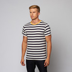 Harrison Stripe Tee // Navy (S)